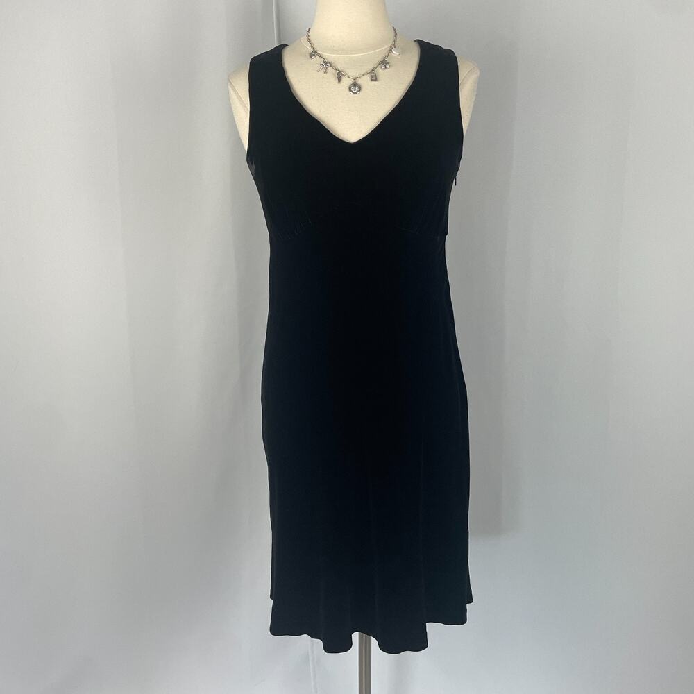 Vtg Laura Ashley Dress Size 8 Black Velvet Sheath Fairy Grunge Whimsigoth Goth